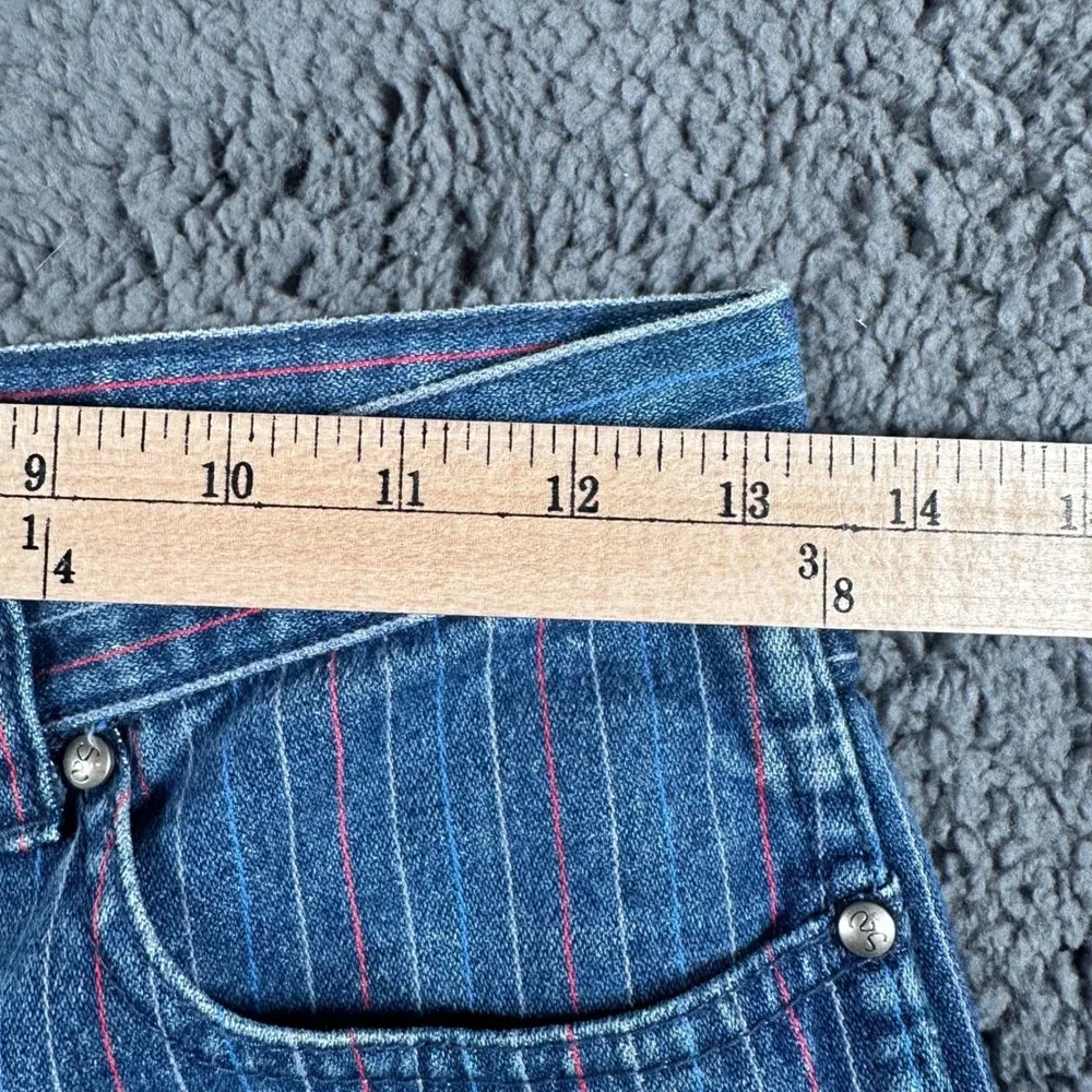 VTG 80s Sergio Valente Pinstripe Jeans Boys Prep 29 (26x28) High Waist Railroad‎